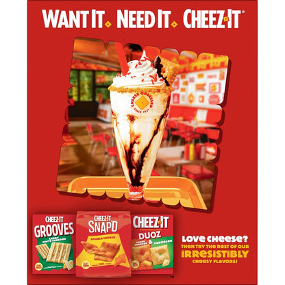 Cheez-It Cheese Crackers, Baked Snack Crackers, Office and Kids Snacks, White Cheddar, 7oz Box (1 Box)