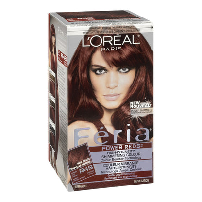 L'Oreal Paris Feria Multi-Faceted Shimmering Permanent Hair Color, R48 Red Velvet (Intense Deep Auburn), Pack of 2, Hair Dye