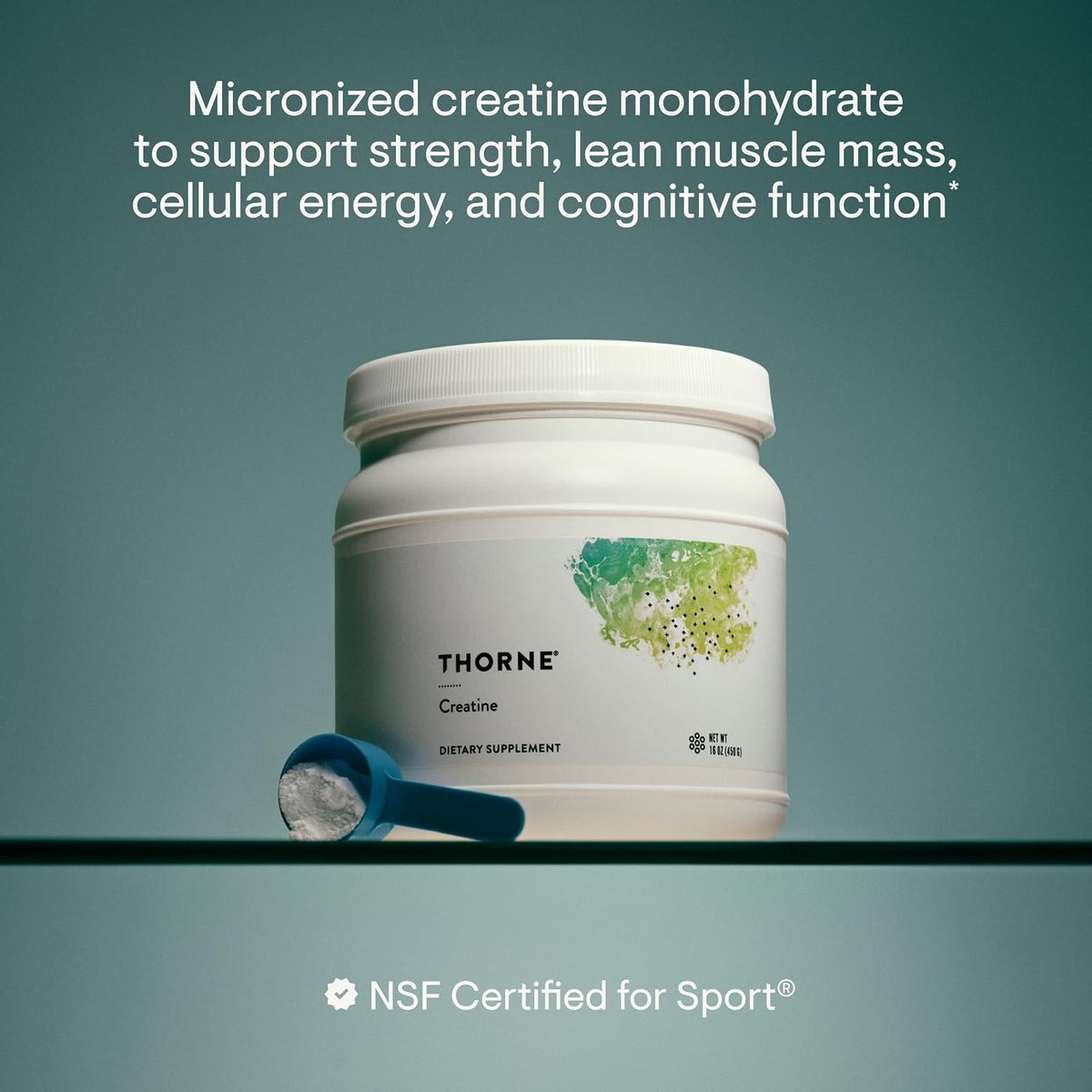 THORNE Creatine, Micronized Creatine Monohydrate Powder, 90 Servings
