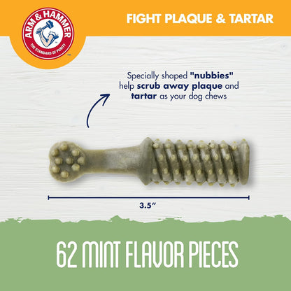 Arm & Hammer Nubbies, Dental Dog Treats, Mint Flavor, 62 Count Bucket