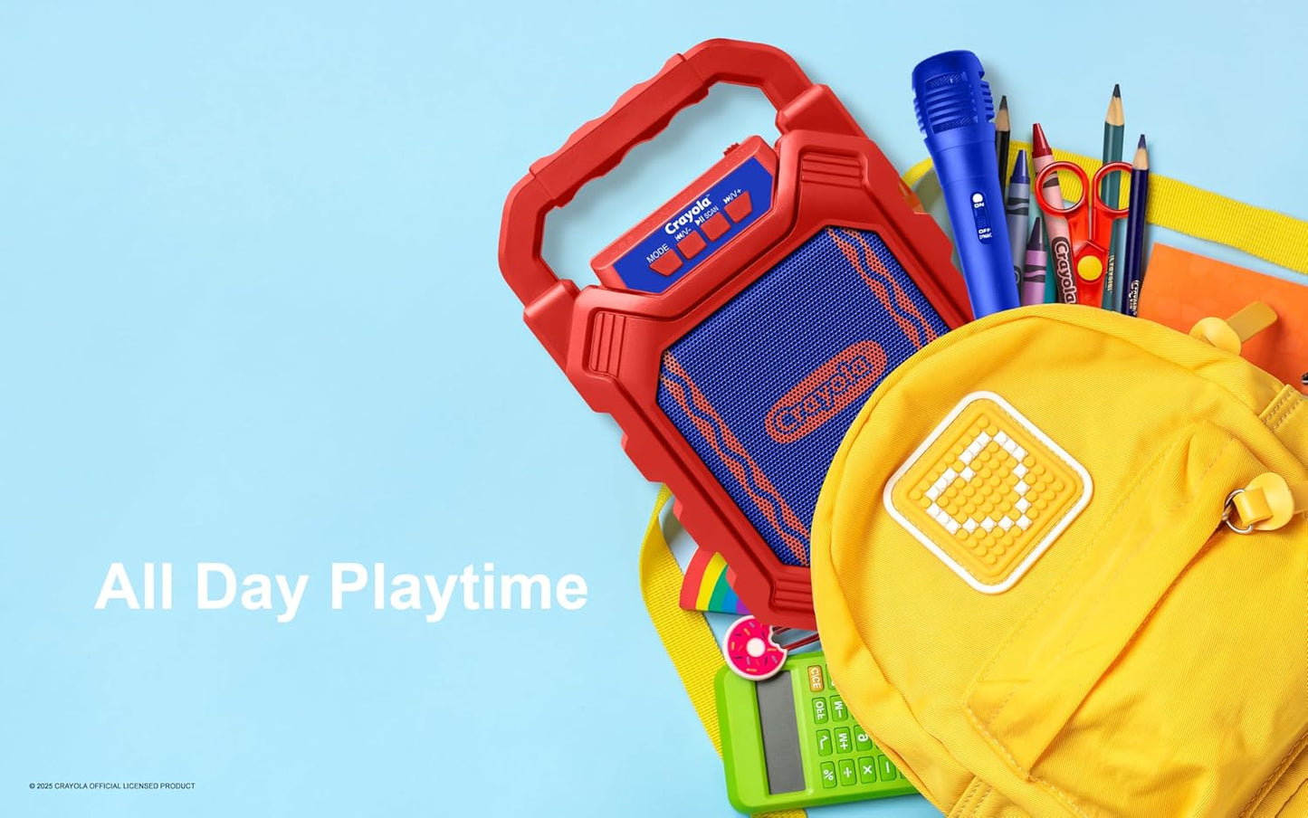 Crayola Mini Karaoke Machine for Kids, Bluetooth Speakers with Microphone | 4" Driver 10W Peak Power, Loud HD Sound, Rechargeable Mini Portable Bluetooth Speaker, USB, TWS, Indoor/Outdoor Party