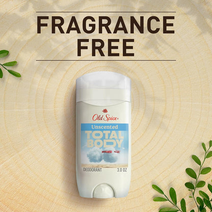 Old Spice Whole Body Deodorant Stick for Men, Aluminum Free, Unscented, 24/7 Odor Protection, 24/7 Lasting Freshness, Dermatologist Tested, Gentle on Skin, Safe to Use All Over, 3.0 oz
