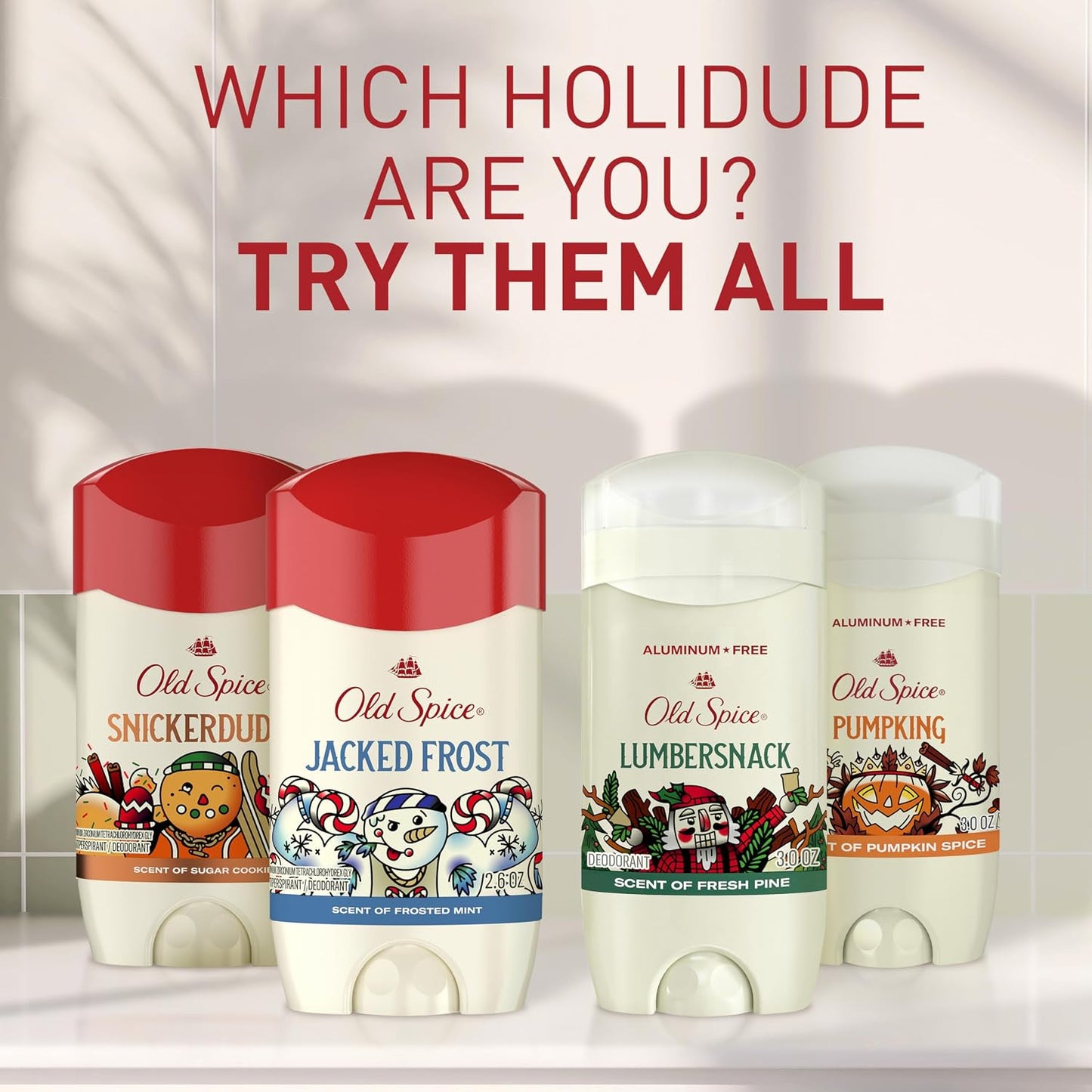 Old Spice Antiperspirant & Deodorant for Men, Holidudes Limited Edition, 24/7 Sweat Protection, Stocking Stuffer, Jacked Frost Frosted Mint Scent, 2.6 oz