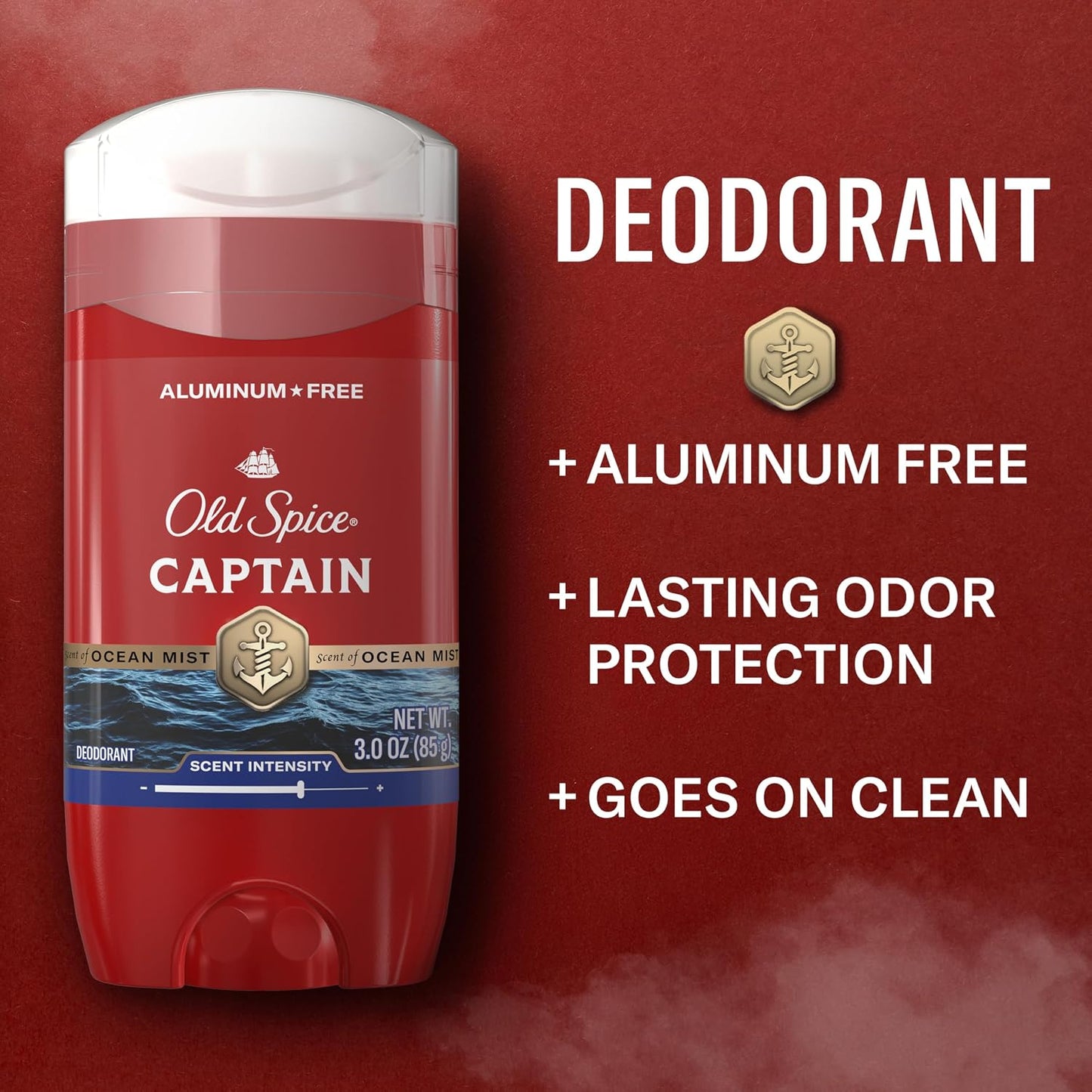 Old Spice Aluminum Free Deodorant for Men, 24/7 Odor Protection & Signature Scent Control, 24/7 Freshness & Lasting Scent, Captain with Bergamot Scent, 3.0 oz (Pack of 2)