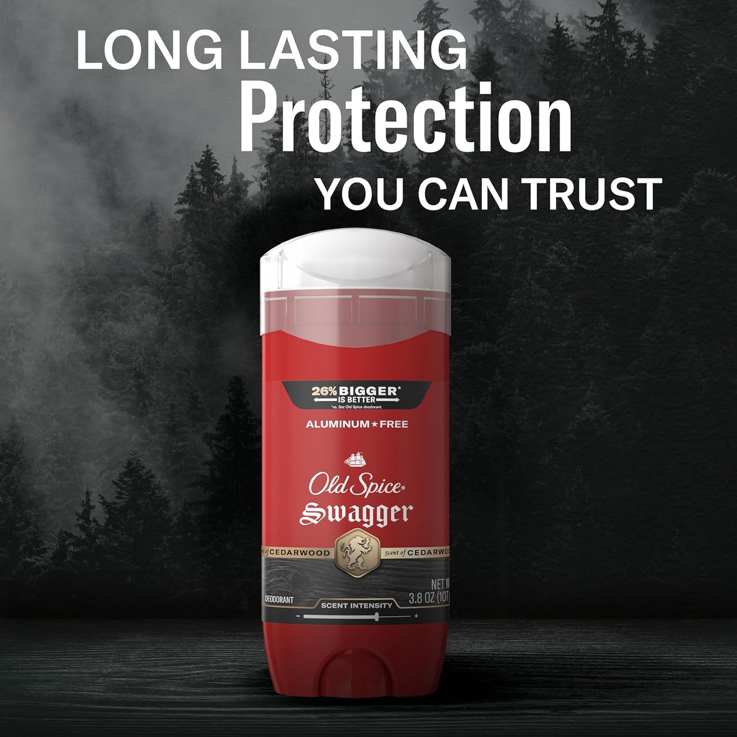 Old Spice Aluminum Free Deodorant for Men, 24/7 Protection to Eliminate Odors, 24/7 Freshness & Lasting Scent, Swagger with Lime & Cedarwood Scent, 3.8 oz