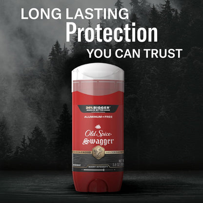 Old Spice Aluminum Free Deodorant for Men, 24/7 Protection to Eliminate Odors, 24/7 Freshness & Lasting Scent, Swagger with Lime & Cedarwood Scent, 3.8 oz