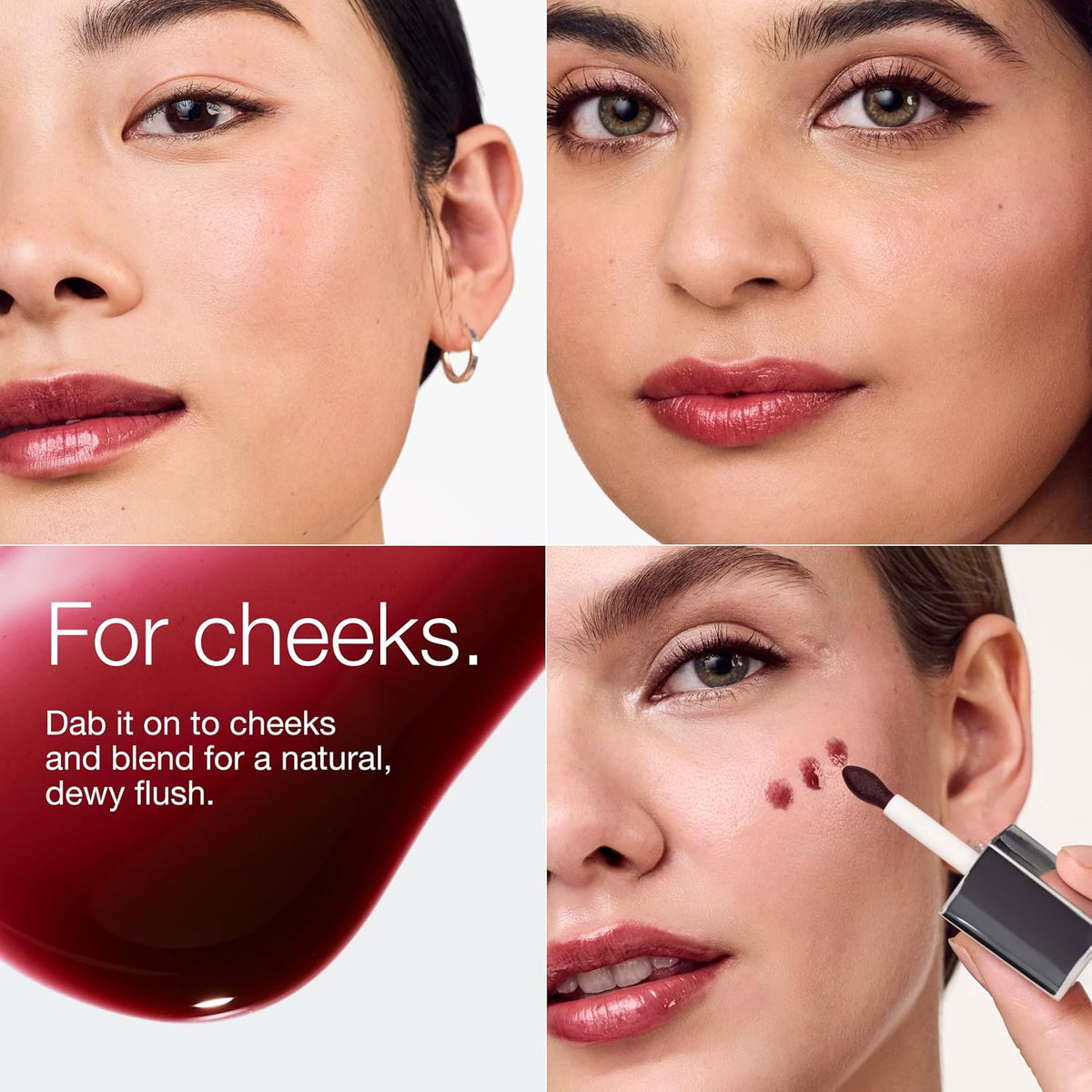 Clinique Pop Lip + Cheek Oil in 3 Iconic Shades in Black Honey, Pink and Nude Honey | Conditions Lips + Gives Cheeks a Natural, Dewy Flush