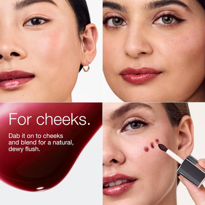 Clinique Pop Lip + Cheek Oil in 3 Iconic Shades in Black Honey, Pink and Nude Honey | Conditions Lips + Gives Cheeks a Natural, Dewy Flush