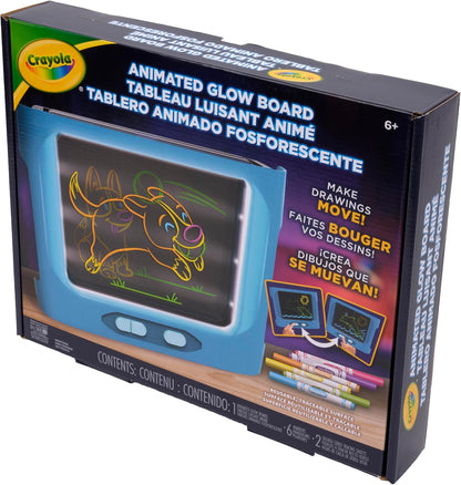 Crayola Animated Glow Board, DualScreen LED Drawing Board with Light Animation, Light Up Tracing Projector, Gift for Kids, Toys for Boys & Girls, Ages 6+