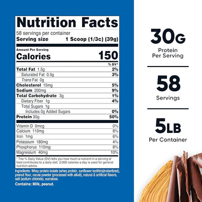 Nutricost Whey Protein Isolate Powder (Chocolate Peanut Butter) 5LB (Pack of 2)