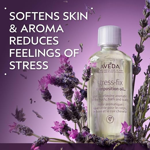 AVEDA Stress-Fix Composition Oil | Bath, Body & Scalp Oil | Shown to Reduce Feelings of Stress | with Aroma of Lavender, Lavandin, Clary Sage, 1.7 Fl Oz