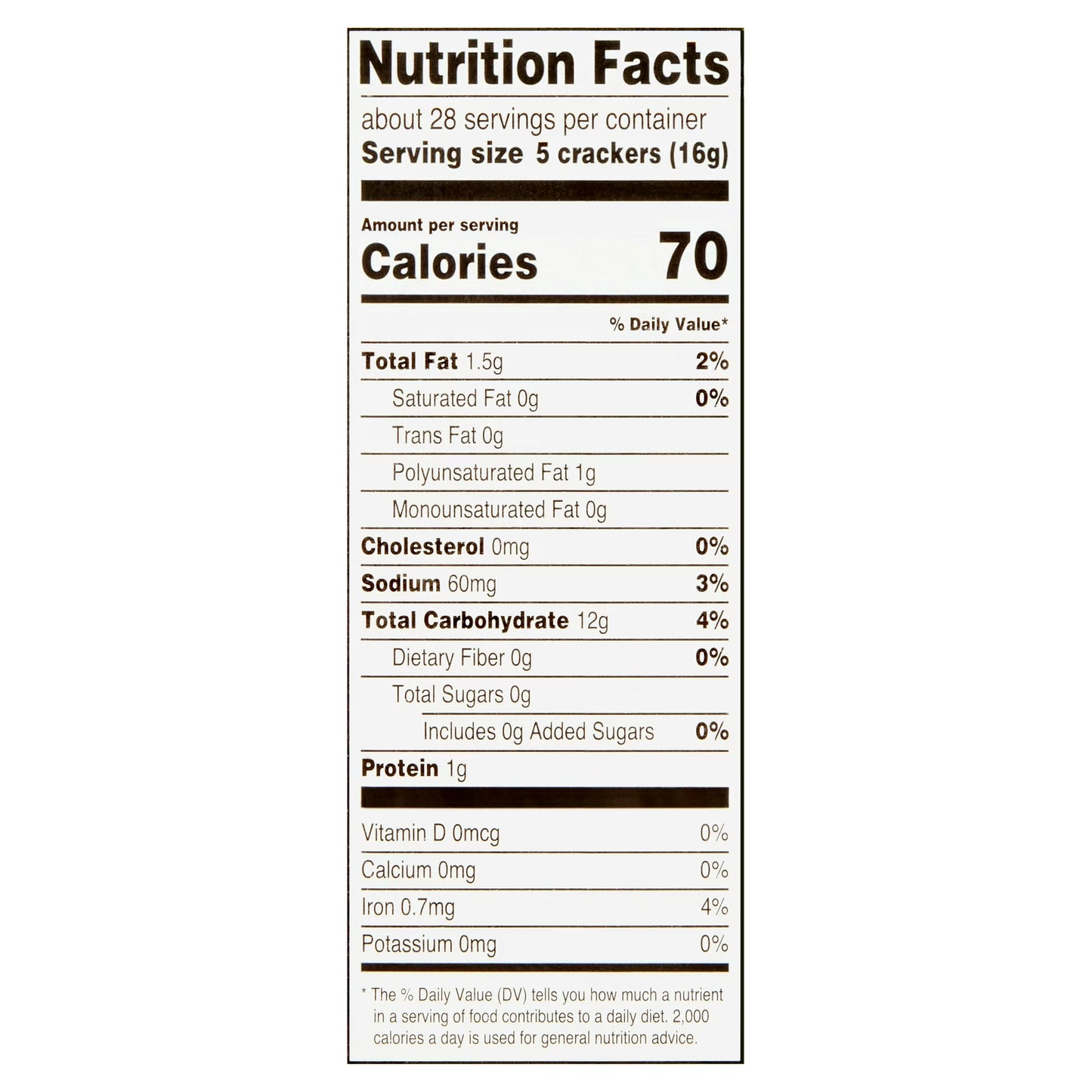 (6 pack) Great Value Unsalted Tops Saltine Crackers, 16 oz