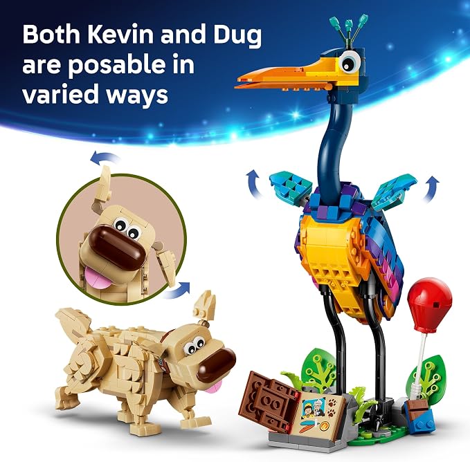 LEGO Disney and Pixar Kevin & Dug Building Toy - 'Up' Movie Set for Girls & Boys, Ages 9+ - Disney Gift for Kids & Fans - Kids Bedroom or Desk Decor - 43290