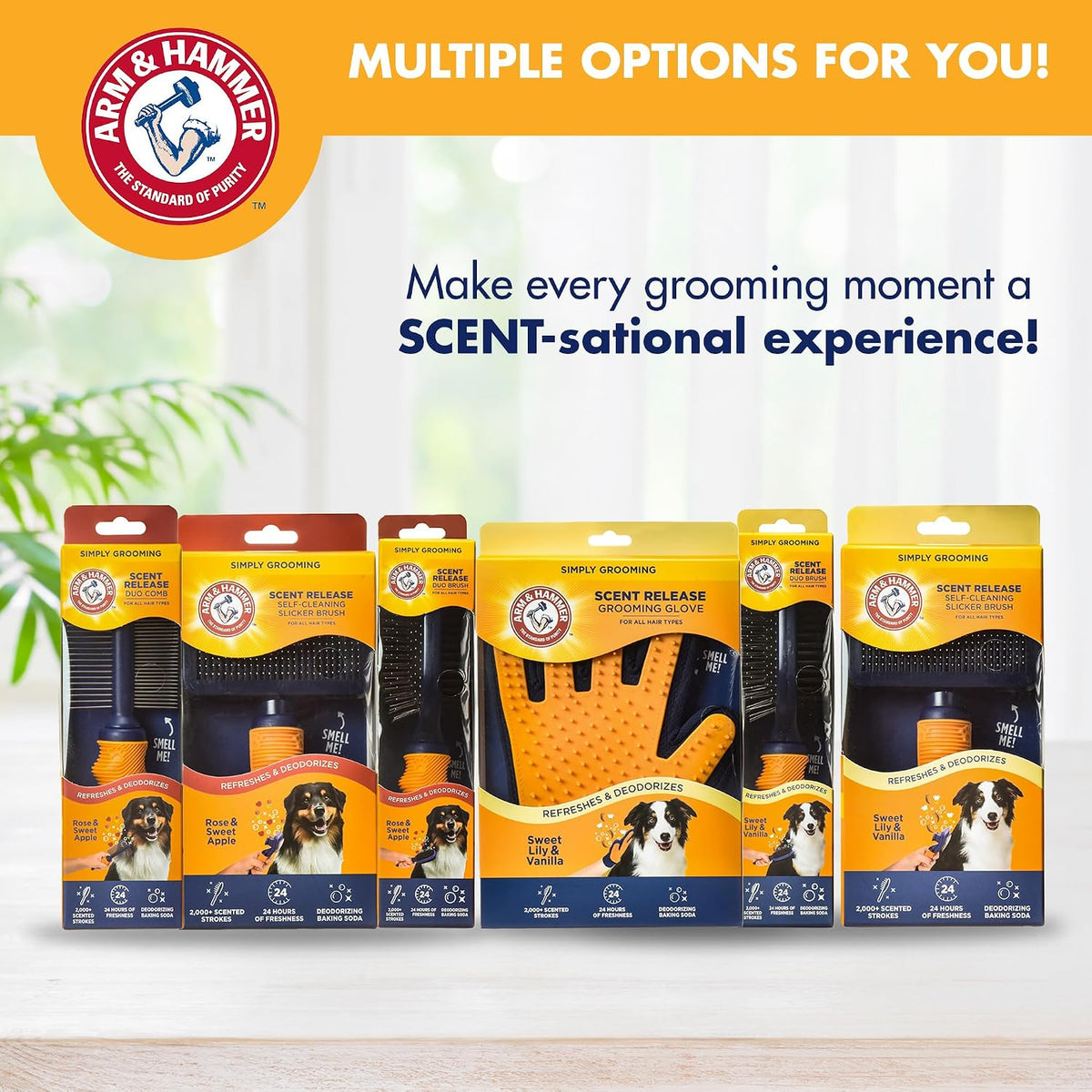 Arm & Hammer Deodorizing Slicker Dog Brush, Sweet Lily & Vanilla Scent