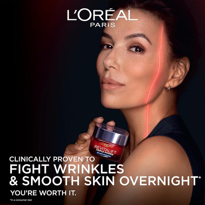 L'Oreal Paris Revitalift Triple Power Rich Night Cream, Anti Aging Moisturizer With Glycolic Acid, Vitamin C & Hyaluronic Acid, Visibly Smooths Texture, Reduces Fine Lines & Evens Skin Tone, 2.55 oz