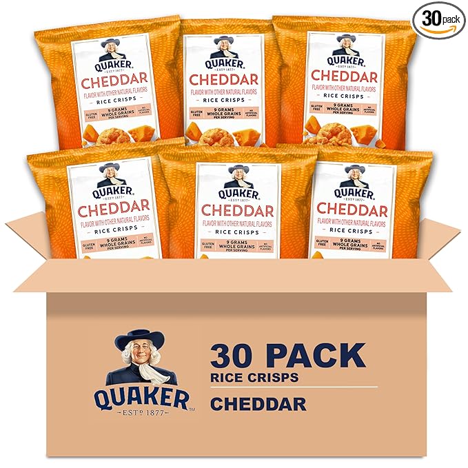 Quaker Rice Crisps, Gluten Free, Cheddar, 0.67 Oz, 30 Count