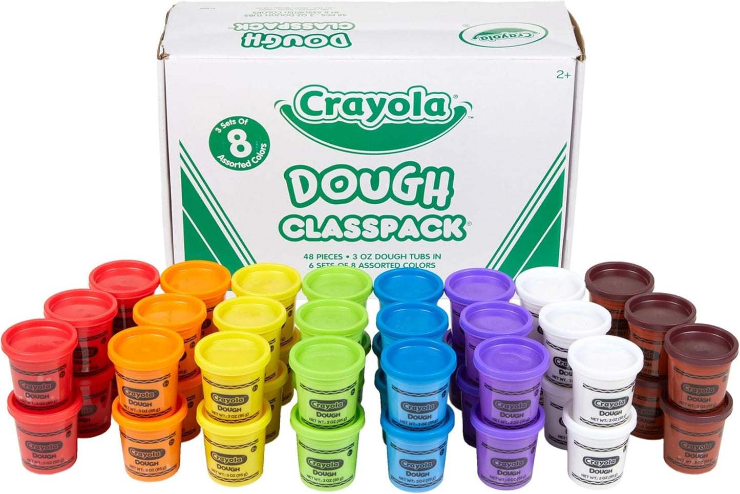 Crayola Dough Classpack - 8 Assorted Colors (48 Count), 3oz Kids Dough, Classroom Supplies, Teacher Must Haves, Nontoxic, Ages 3+ | Classroom Supplies, Teacher Must Haves, Nontoxic, Ages 3+