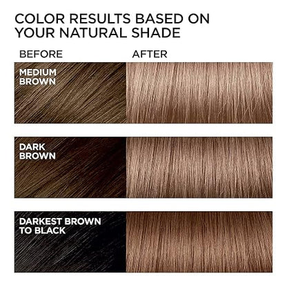 L'Oreal Paris Feria Multi-Faceted Shimmering Permanent Hair Color, B61 Downtown Brown (Hi-Lift Cool Brown), 1 Hair Dye Kit (Pack of 2)