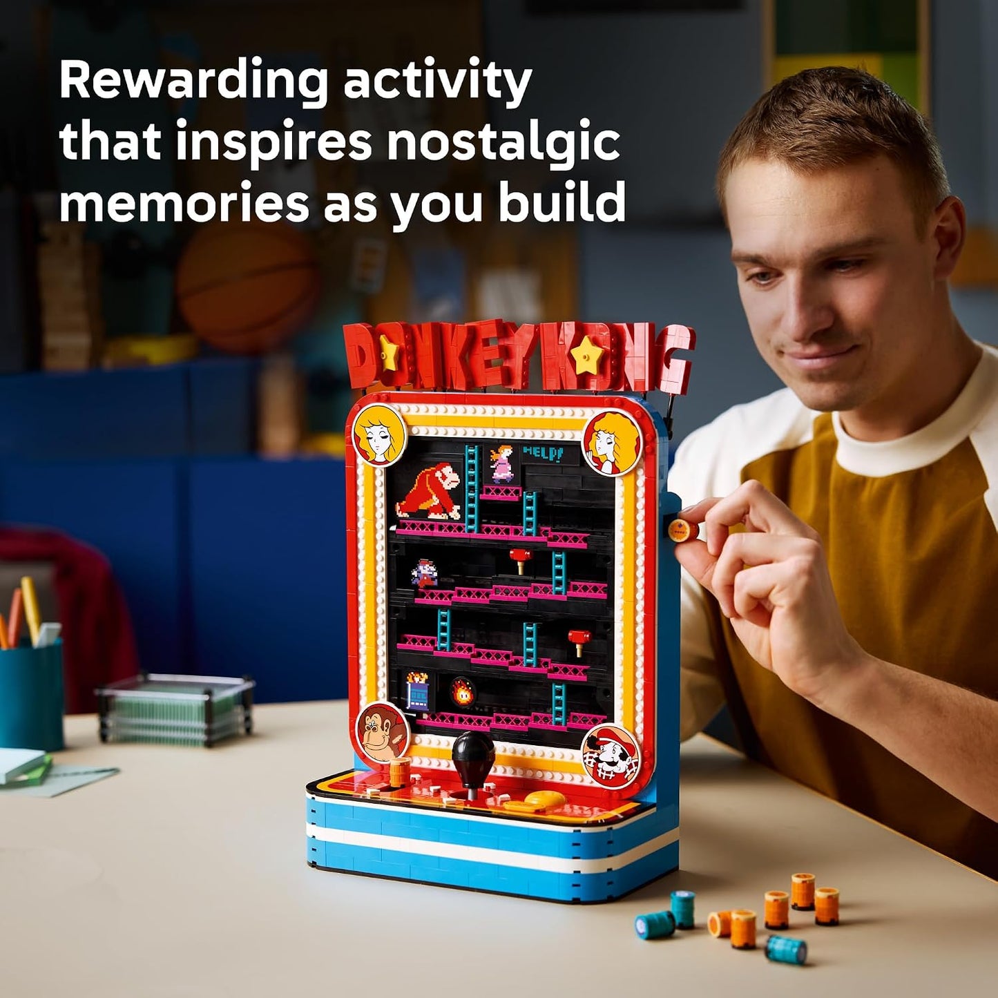 LEGO Super Mario Donkey Kong Arcade 72051 | Collectible Building Set for Adults, Ages 18+, Retro Arcade Decor, Working Levers & Joystick, 1,367 pieces, Gift for Gamers
