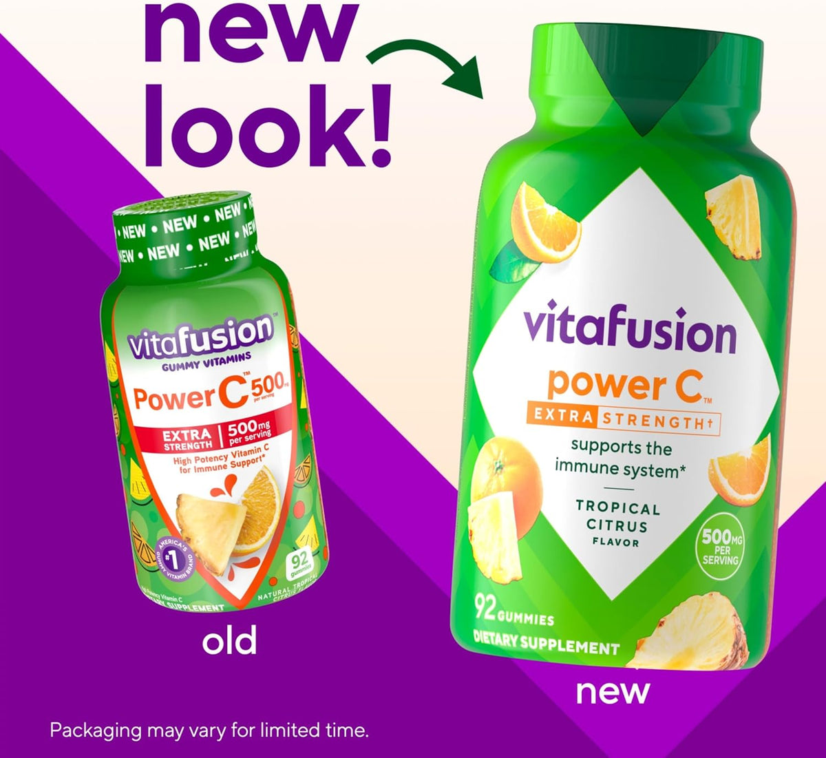 Vitafusion Vitamin C 500 mg Per 4 Gummies | 92 Gummy Vitamins