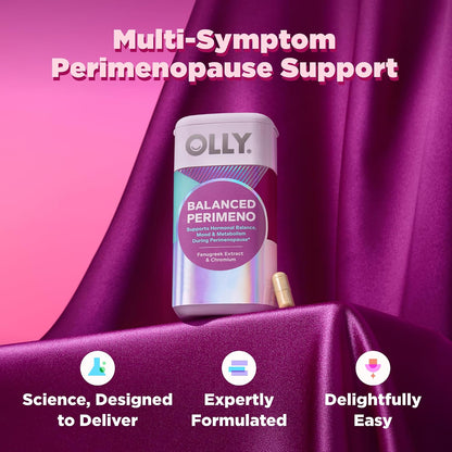 OLLY Balanced Perimenopause, 500 mg FenuSMART Fenugreek Extract - 30 Count