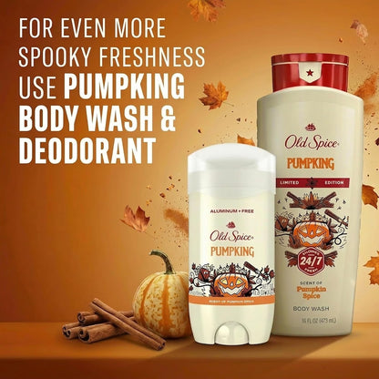 Old Spice Body Wash for Men, Fallidudes Edition, 24/7 Frightful Freshness, Long Lasting Cleanse & Refresh, Rich Lather, PumpKing Pumpkin Spice Scent, 16 oz