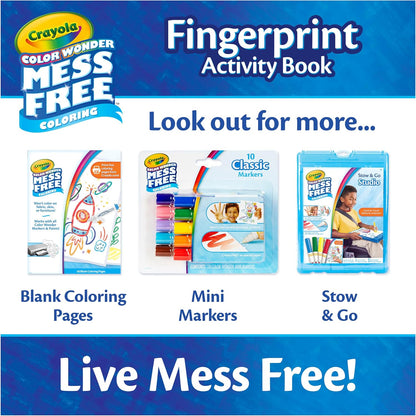 Crayola Color Wonder Mess Free Fingerprint Activity Book, Finger Painting Alternative, Arts & Crafts Gift for Kids Ages 3+