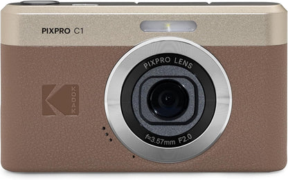Kodak PIXPRO C1 Digital Camera, 13MP Compact Point & Shoot (Brown)