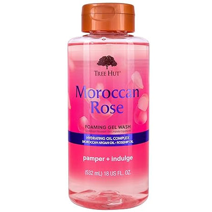 Tree Hut Moroccan Rose Nourishing & Moisturizing Foaming Gel Wash, 18 oz., Hydrating & Watermelon Nourishing, Moisturizing & Hydrating Foaming Gel Wash, 18 oz.