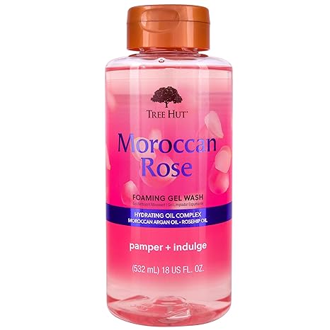 Tree Hut Moroccan Rose Nourishing & Moisturizing Foaming Gel Wash, 18 oz., Hydrating & Watermelon Nourishing, Moisturizing & Hydrating Foaming Gel Wash, 18 oz.