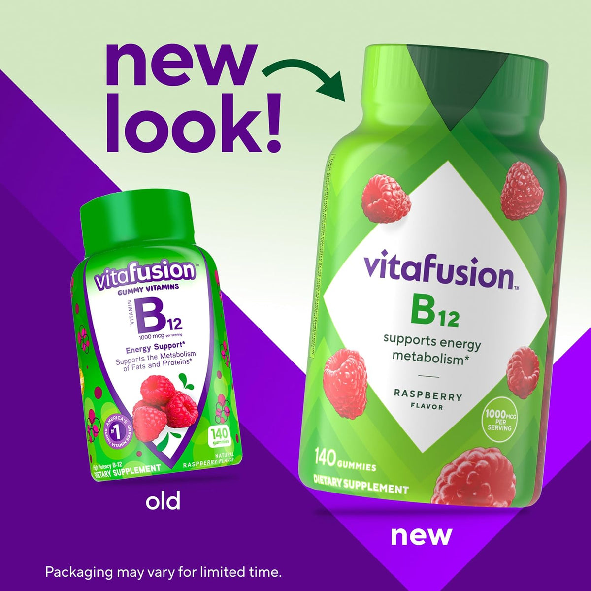 Vitafusion Vitamin B12 1000 mcg | 140 Gummies | Yummy Raspberry Flavor