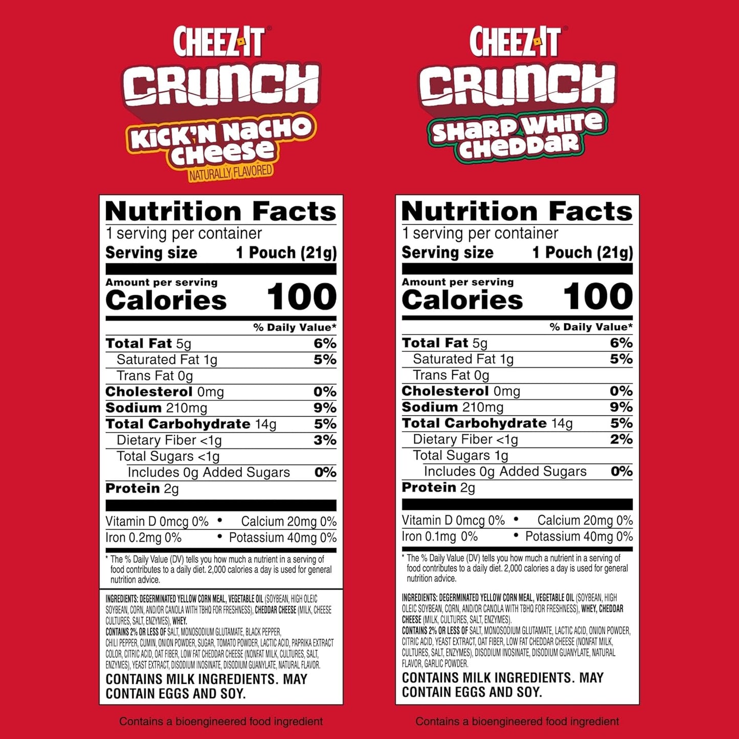 Cheez-It Crunch Cheesy Baked Snacks, Lunch Snacks, Variety Pack, 9oz Box (12 Packs)