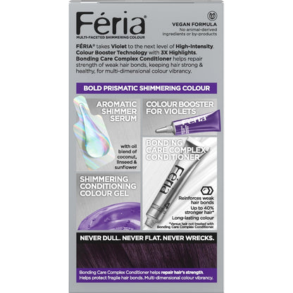 L'Oreal Paris Feria Multi-Faceted Shimmering Permanent Hair Color Hair Dye, V28 Midnight Violet (Deepest Violet)