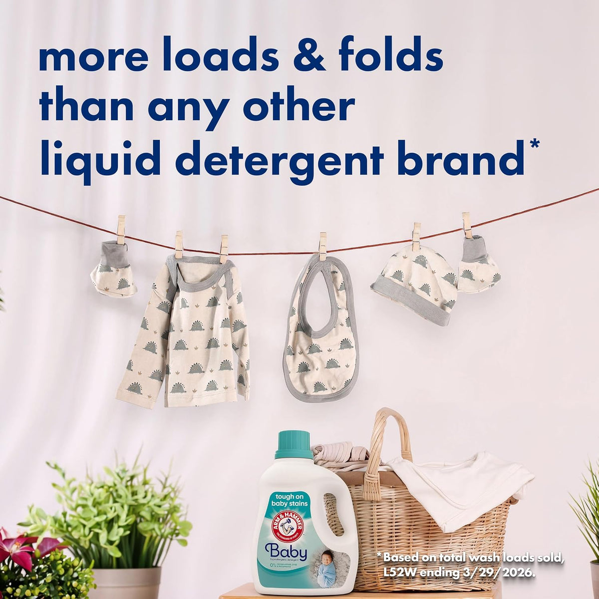 ARM & HAMMER Baby Hypoallergenic Laundry Detergent Liquid, 100.5 Fl Oz