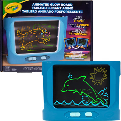 Crayola Animated Glow Board, DualScreen LED Drawing Board with Light Animation, Light Up Tracing Projector, Gift for Kids, Toys for Boys & Girls, Ages 6+
