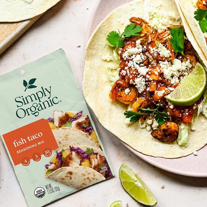 Simply Organic Fish Taco Seasoning, Organic, 1.13 Ounce (Pack of 12)