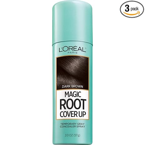 L'Oreal Paris Root Cover Up Temporary Gray Concealer Spray, Dark Brown 2 oz (Pack of 3)