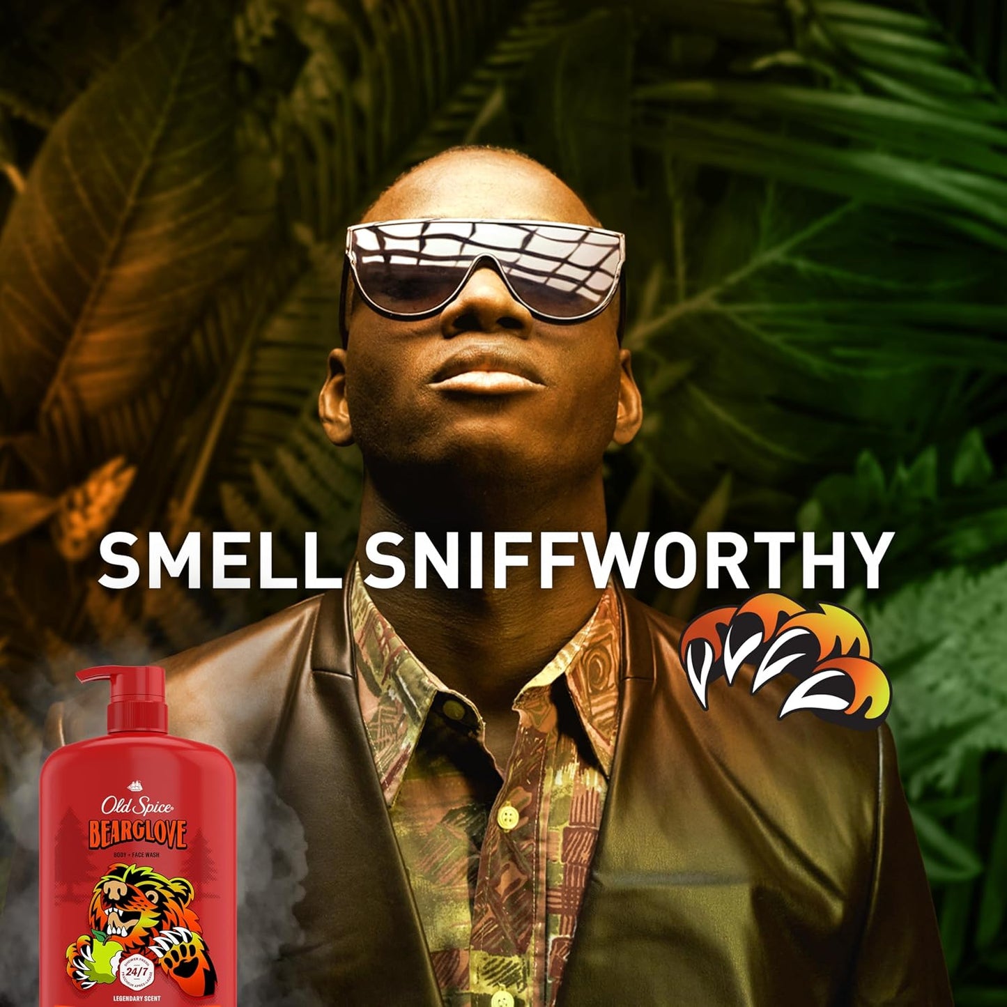 Old Spice Cleansing Body Wash for Men, 3X Defense, 24/7 Shower Fresh with Lasting Scent, 2-in-1 Body & Face Wash, Bearglove with Crisp Orchard Scent, 33.4 (Pack of 4)