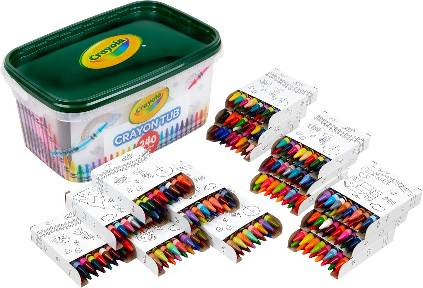 Crayola Crayon Tub (240ct), Bulk Crayons for Kids, Spring Craft Supplies, Classroom Coloring Gifts for Kids & Toddlers, Ages 3+