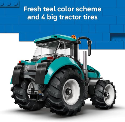 LEGO City Tractor Building Toy for Kids - Pretend Play Farm Vehicle for Boys & Girls, Ages 7+ - Tractor Toy W/Farmer Minifigure - Gift Idea for Birthdays - 60498
