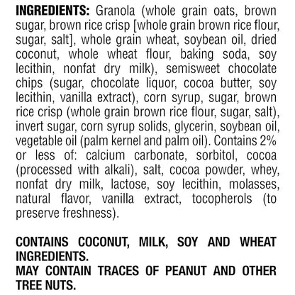 Quaker Big Chewy Granola Bars, 60% Larger, Chocolate Chip, (10 Count)