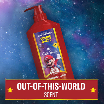 Old Spice Hand and Body Lotion for All Skin Types, x The Super Mario Galaxy Movie, 24/7 Lightweight Moisturization, Smell Super with Cosmic Quest, Scent of Star Showers, 16oz