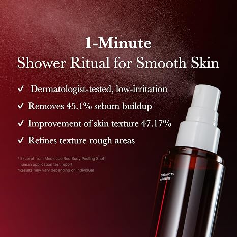 medicube Red Body Peeling Shot - AHA & BHA Exfoliating Body Spray, 3.88 oz