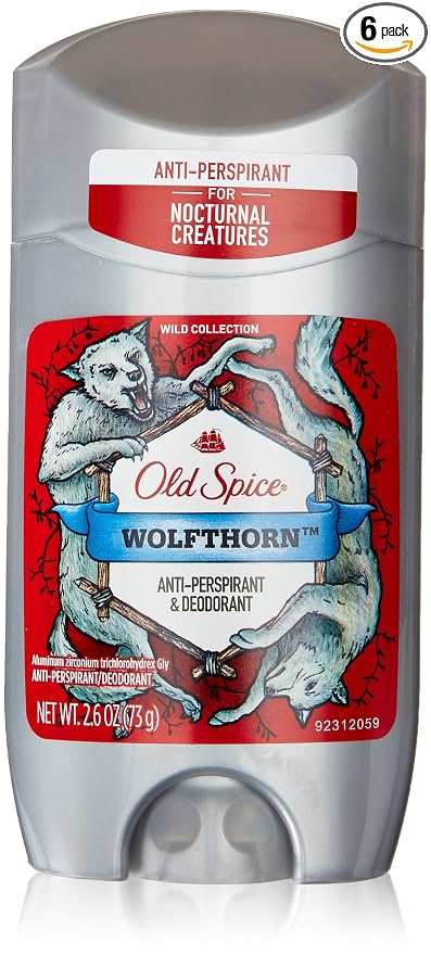 Old Spice Anti-Perspirant 2.6 Ounce Wolfthorn Solid (76ml) (6 Pack)