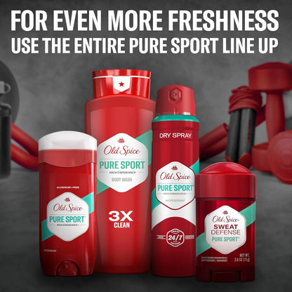 Old Spice Aluminum Free Deodorant for Men, High Endurance, 24/7 Lasting Freshness & Long Lasting Scent, 24/7 Advanced Sweat & Odor Protection, Pure Sport Scent, 3.0 oz (Pack of 2)