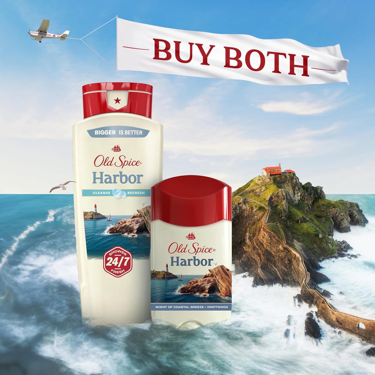 Old Spice Antiperspirant & Deodorant for Men, 24/7 Sweat & Odor Protection, 24/7 Freshness with Long Lasting Scent, Gentle on Skin, Dry Feel, Harbor with Coastal Breeze Scent, 2.6 oz (Pack of 3)