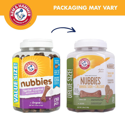 Arm & Hammer, Dog Dental Chews, Nubbies, Chicken Flavor, 139 Ct, 6-Pack