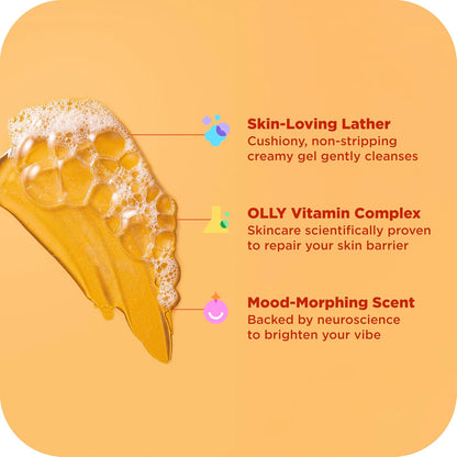 OLLY Body Wash & Body Scrub Mini pack 4 Count 3 oz
