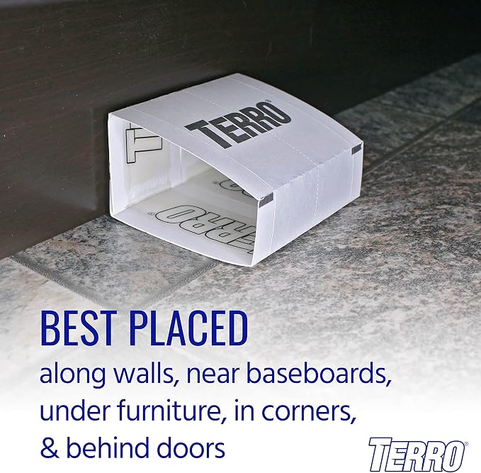 TERRO Spider & Insect Trap T3206 Sticky Glue Traps for Roaches, Spiders, Ants, Cockroaches, Crickets - Indoor Bug Catcher Pest Control Traps, 4.25 in in (Pack of 120)