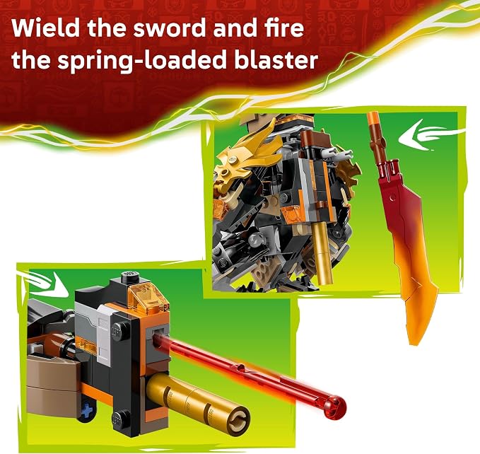 LEGO NINJAGO Cole’s Mission Mech & Dragon Zane Building Toy for Boys, Girls & Kids, Ages 7+ - Poseable Mech W/Cole, Acid Monster, & Zane Minifigures for Pretend Play - Gift Idea for Birthdays - 71854